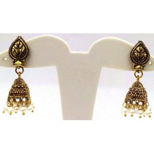 Golden Oxidized Earring Jhumka Jhumki Ethnic Jewelry Drop Chandelier Dangle AE11